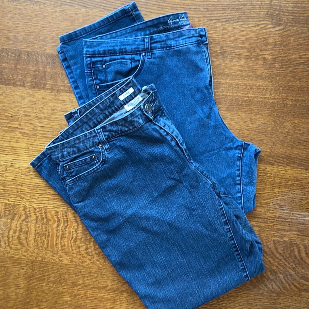Lot of 2 designer jeans Gloria Vanderbilt & Liz Claiborne plus size 18W